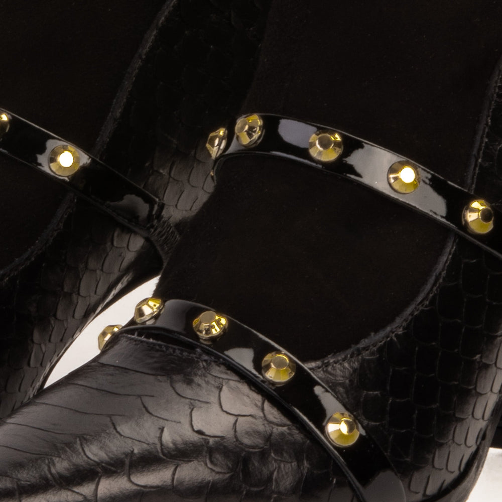 The  Valentina Leather Block Heel Boot - Vinci Leather
