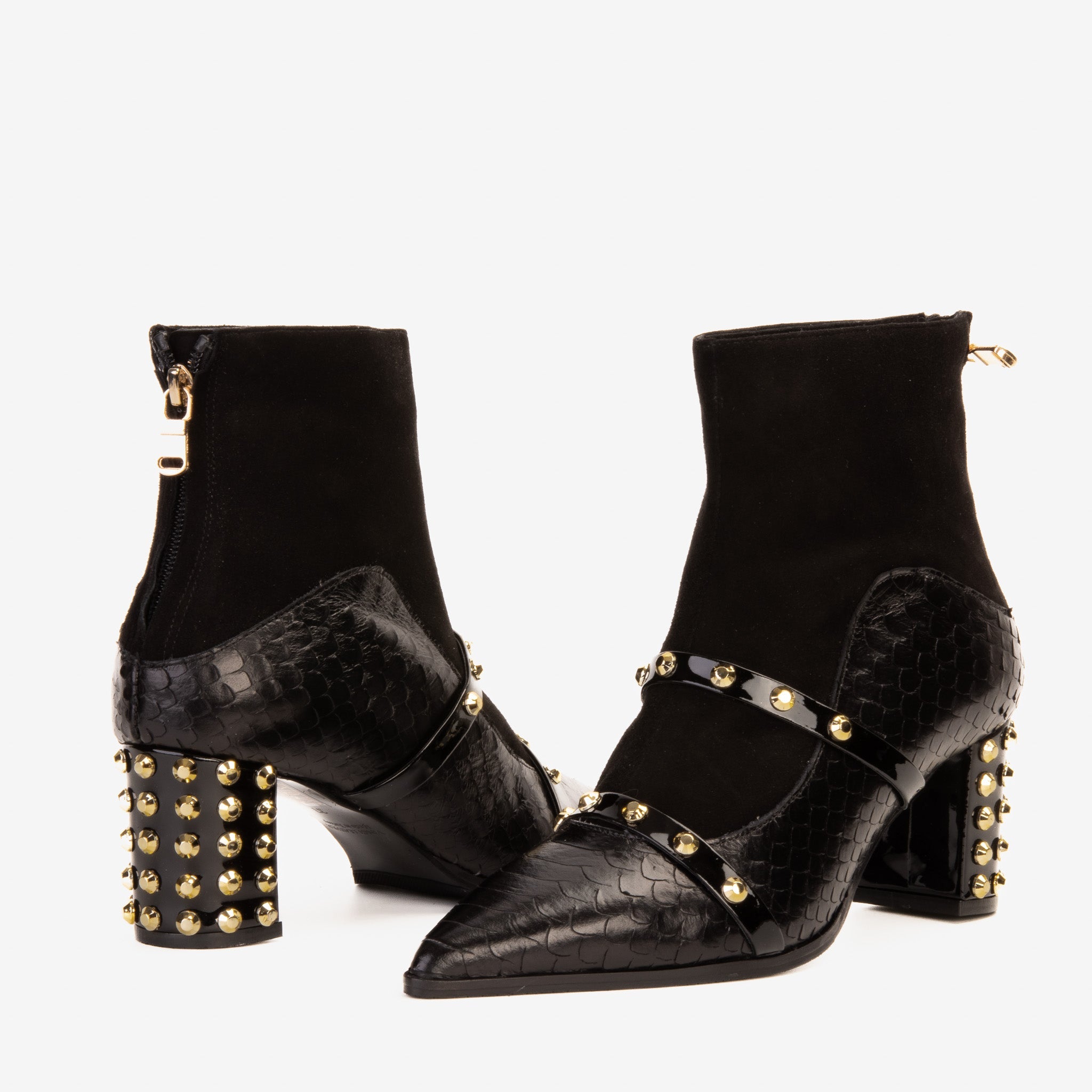 The  Valentina Leather Block Heel Boot - Vinci Leather