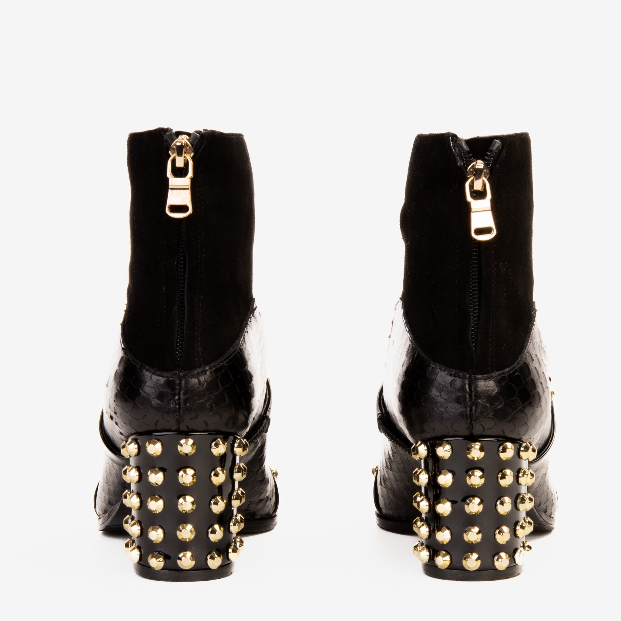 The  Valentina Leather Block Heel Boot - Vinci Leather