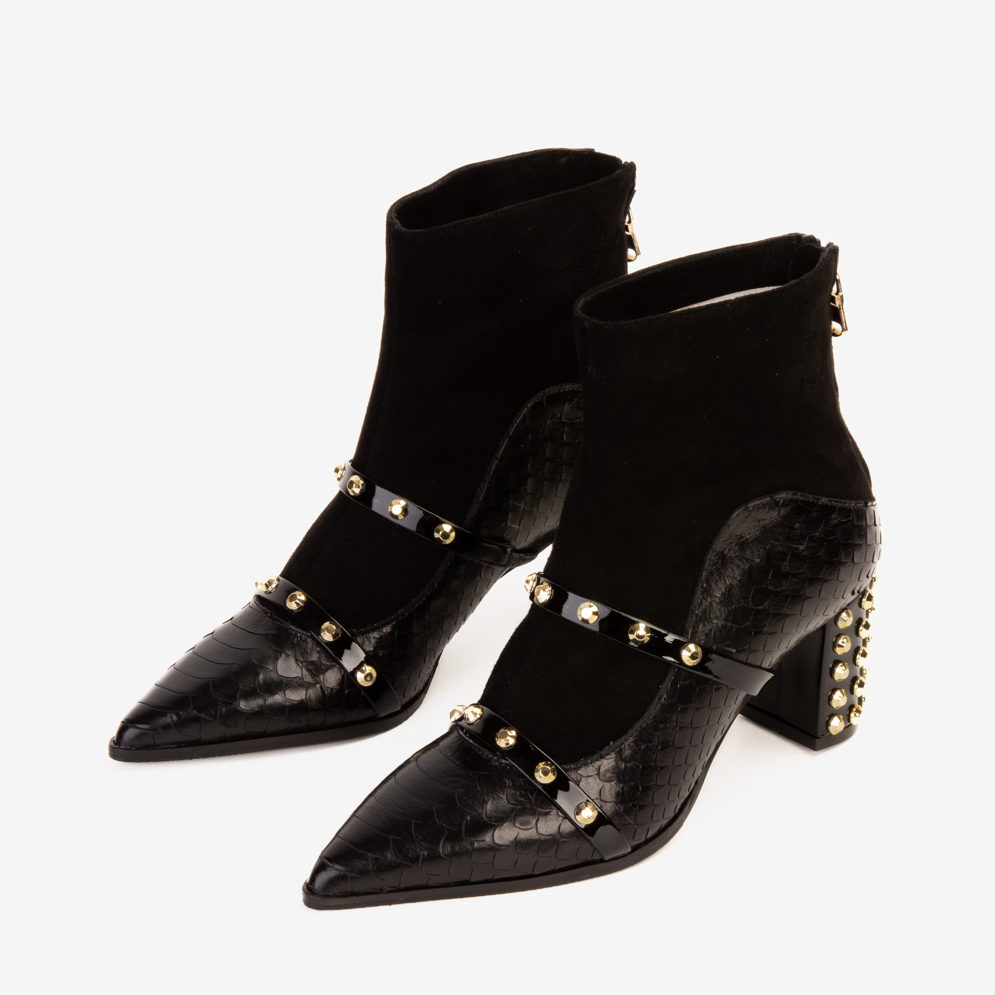The  Valentina Leather Block Heel Boot - Vinci Leather