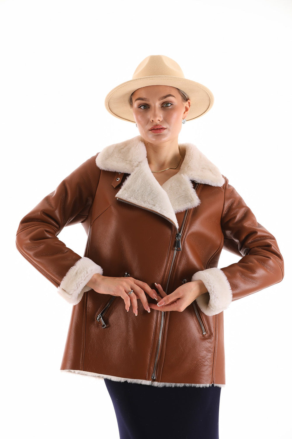 The Prague Tan Leather Jacket - Vinci Leather