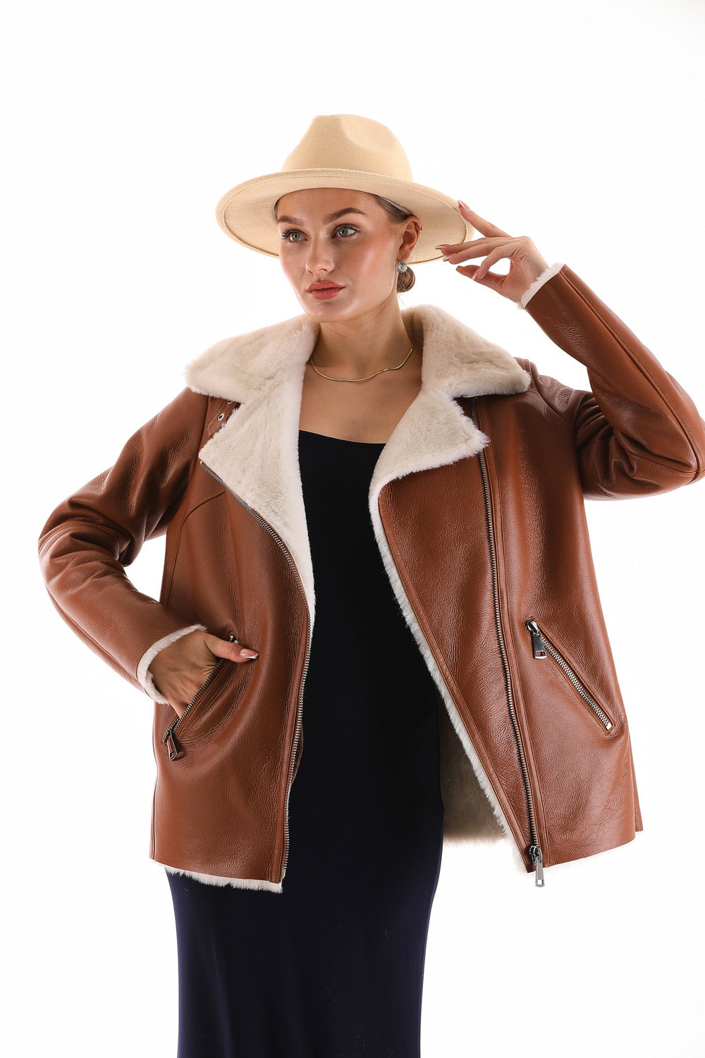 The Prague Tan Leather Jacket - Vinci Leather