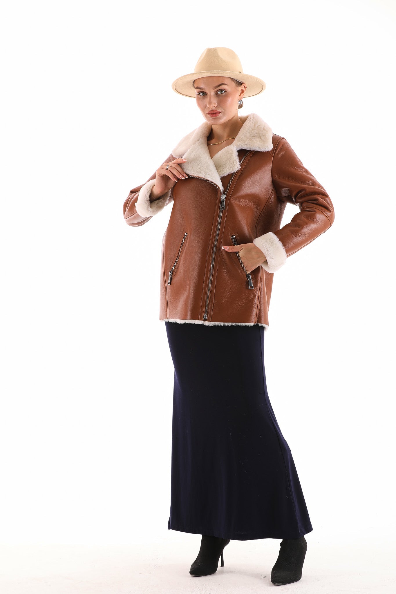The Prague Tan Leather Jacket - Vinci Leather