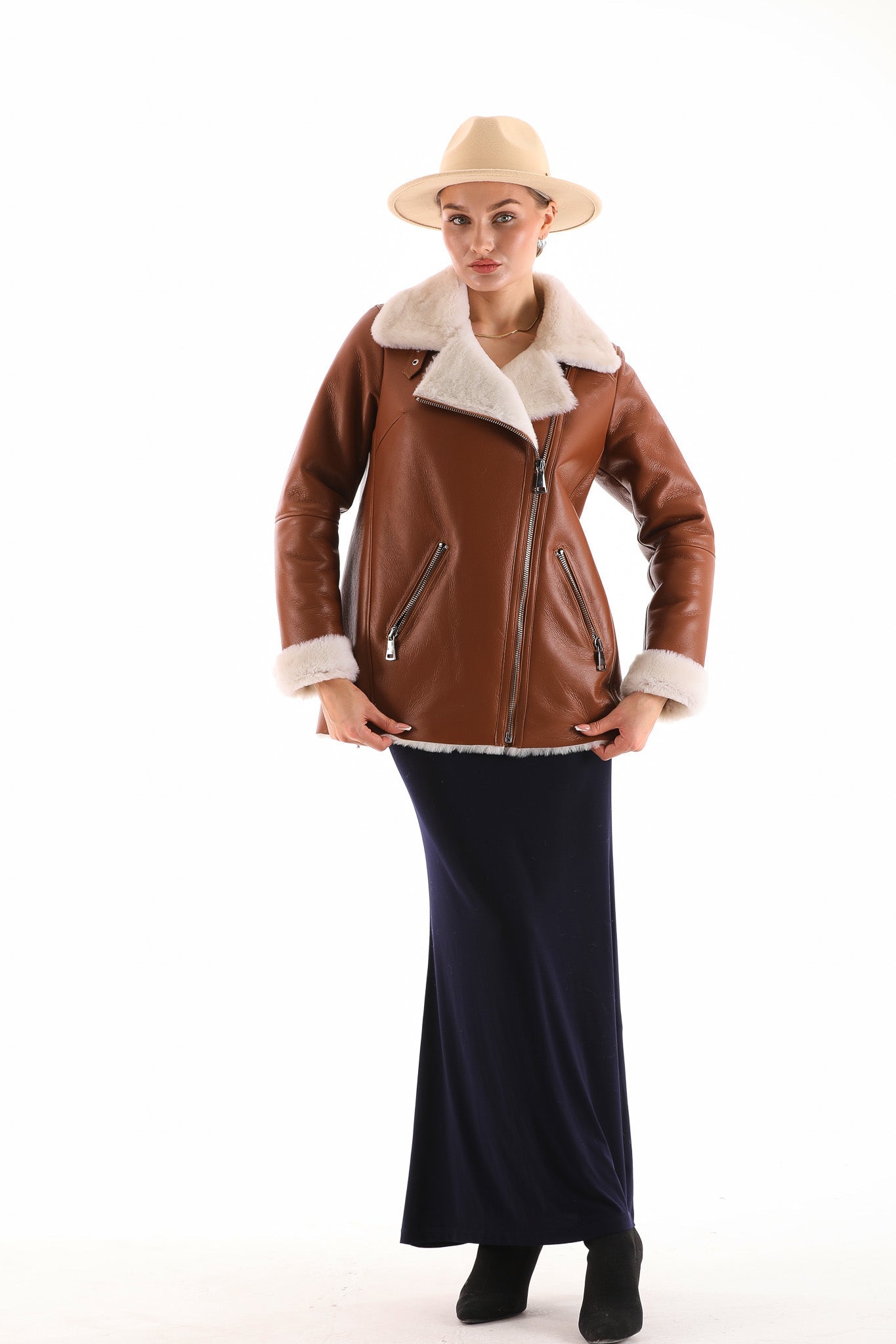 The Prague Tan Leather Jacket - Vinci Leather