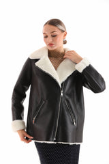The Prague Black White Leather Jacket - Vinci Leather