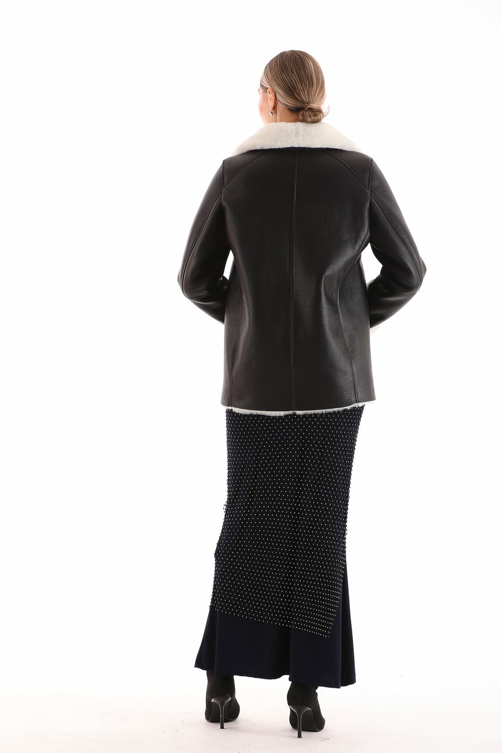 The Prague Black White Leather Jacket - Vinci Leather