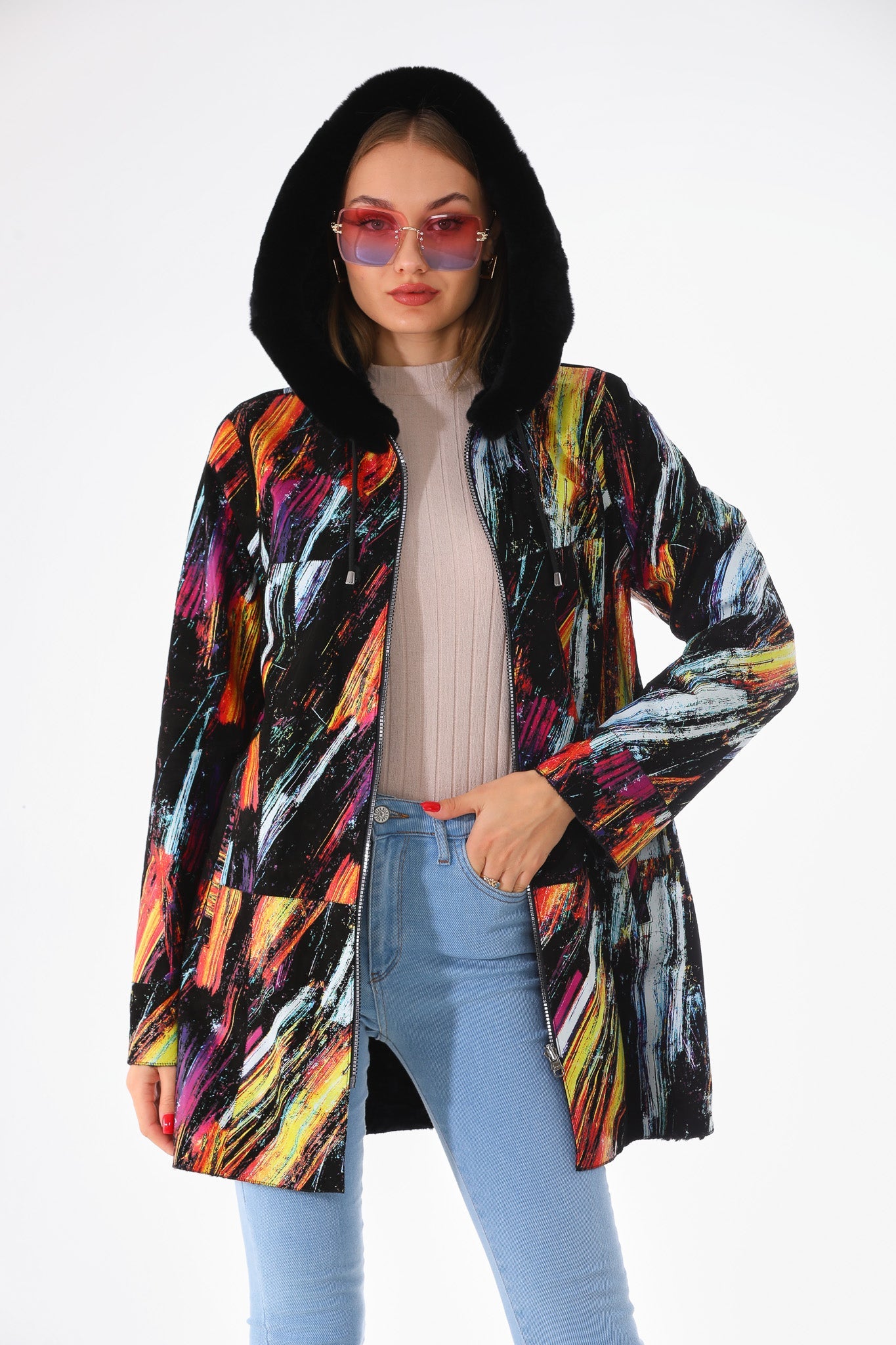 The Prisma Multicolor Leather Jacket - Vinci Leather