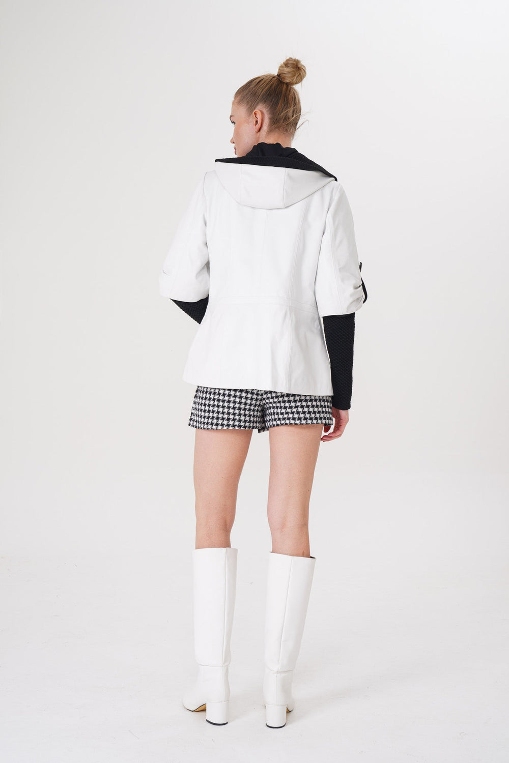 The Hudson White Leather Jacket - Vinci Leather