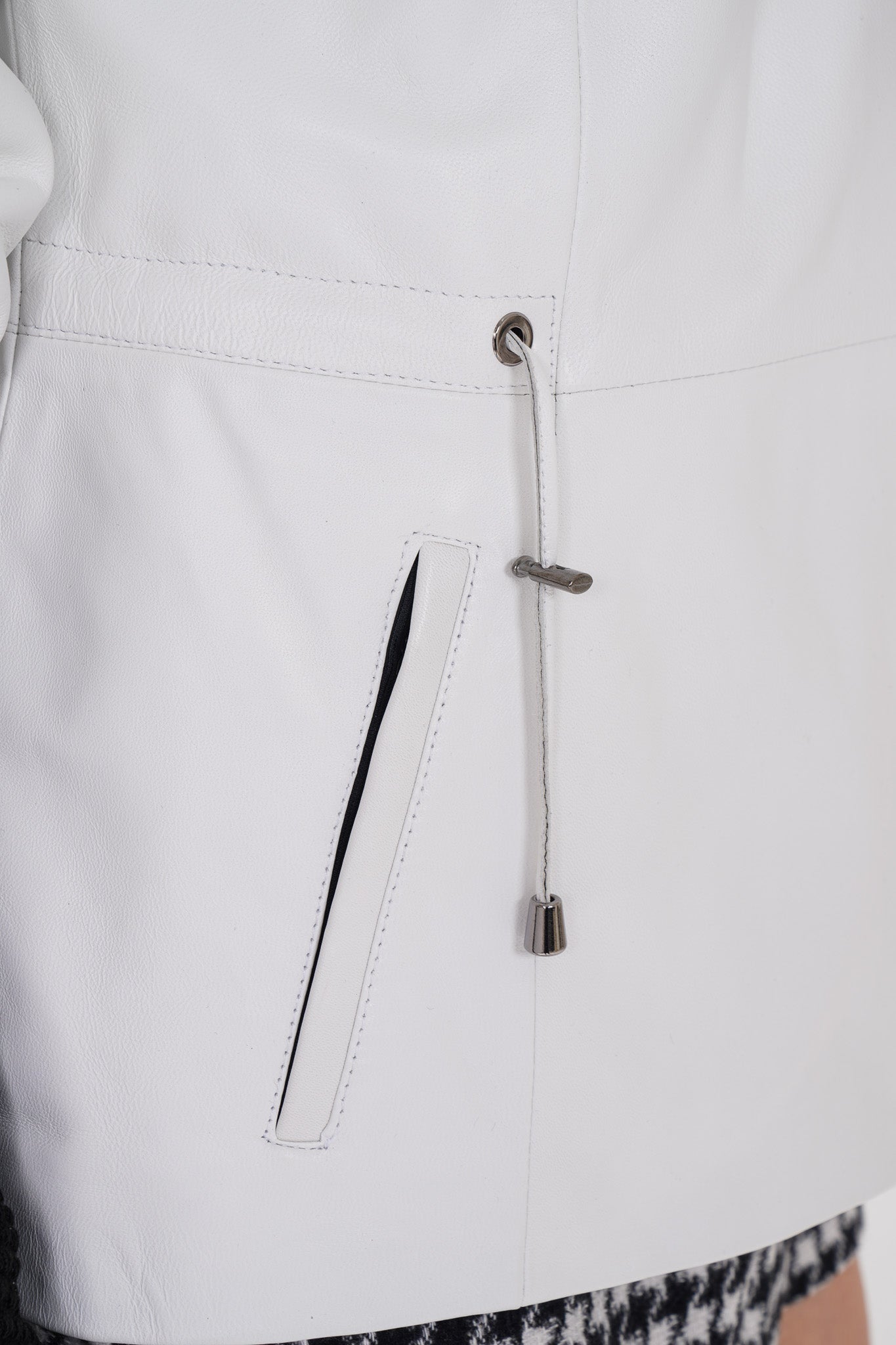 The Hudson White Leather Jacket - Vinci Leather