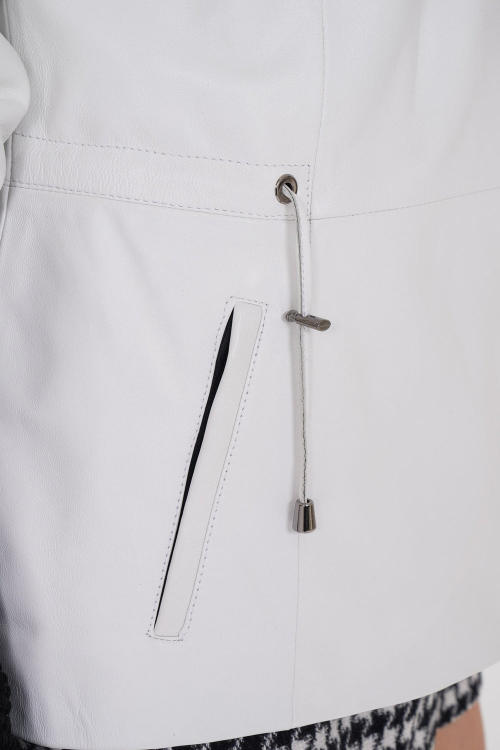 The Hudson White Leather Jacket - Vinci Leather