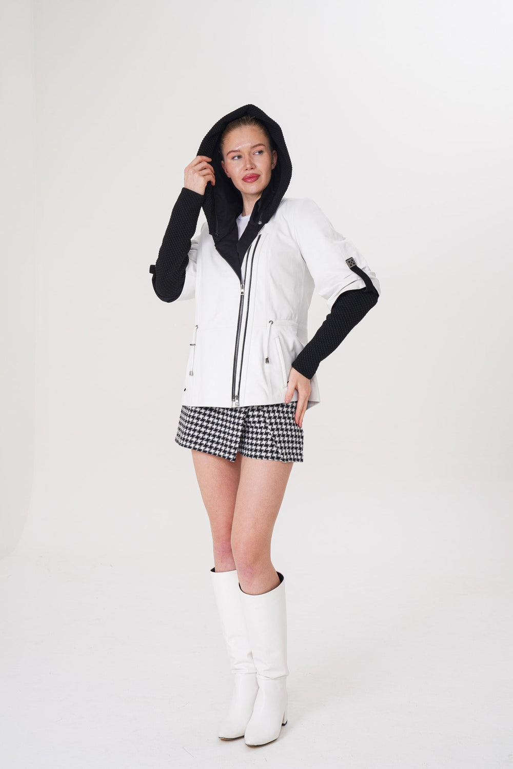 The Hudson White Leather Jacket - Vinci Leather