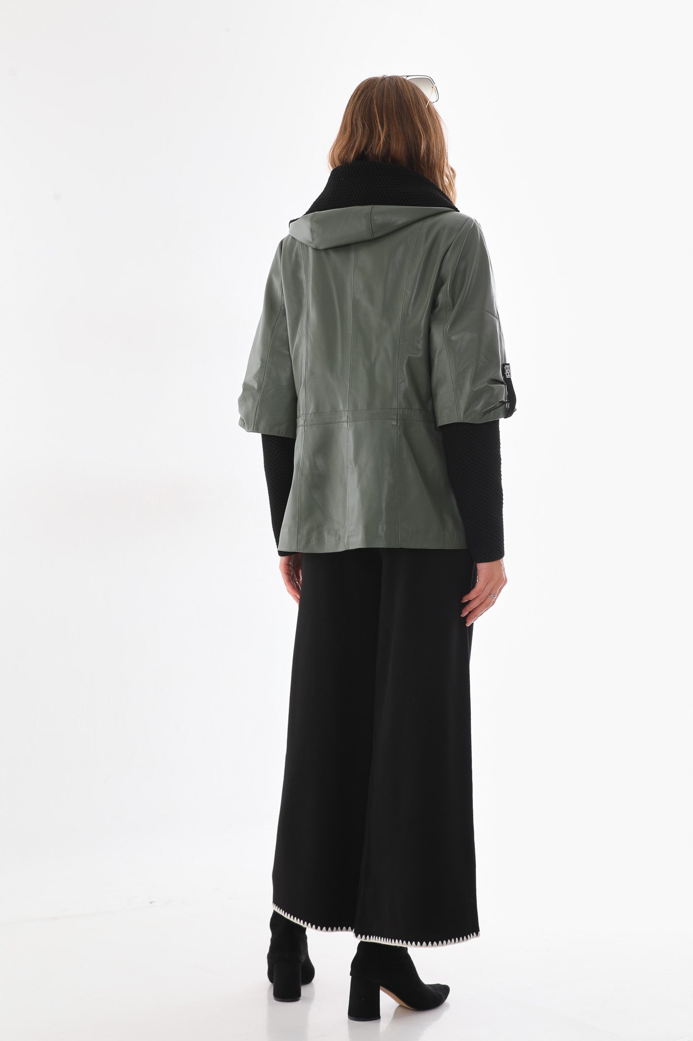 The Hudson Olive Green Leather Jacket - Vinci Leather