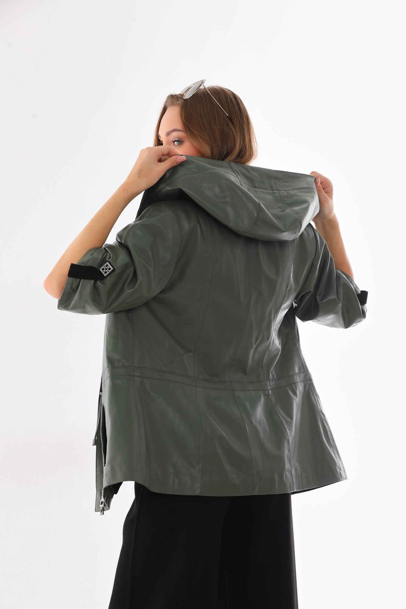 The Hudson Olive Green Leather Jacket - Vinci Leather