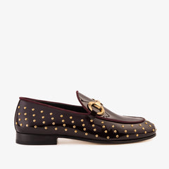 The Jupiter  Shoe Burgundy Spike Leather  Bit Dress Loafer Limited Edition Shoe - Vinci Leather