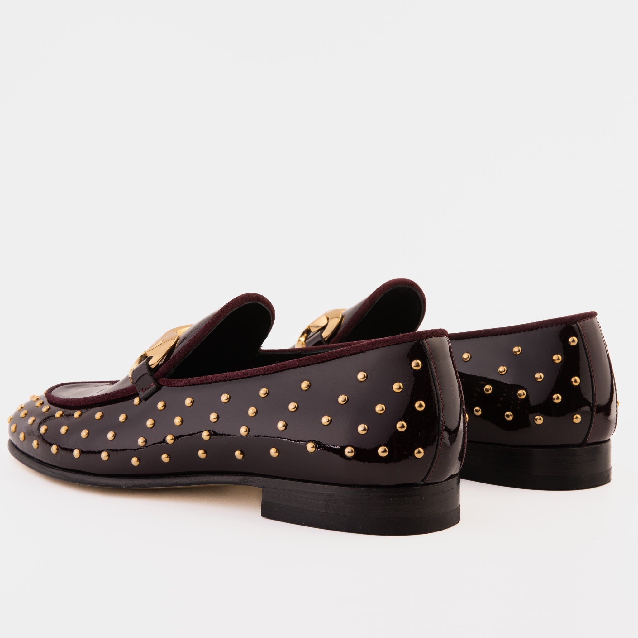 The Jupiter  Shoe Burgundy Spike Leather  Bit Dress Loafer Limited Edition Shoe - Vinci Leather