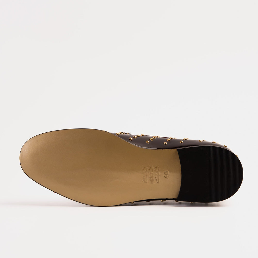The Jupiter  Shoe Burgundy Spike Leather  Bit Dress Loafer Limited Edition Shoe - Vinci Leather