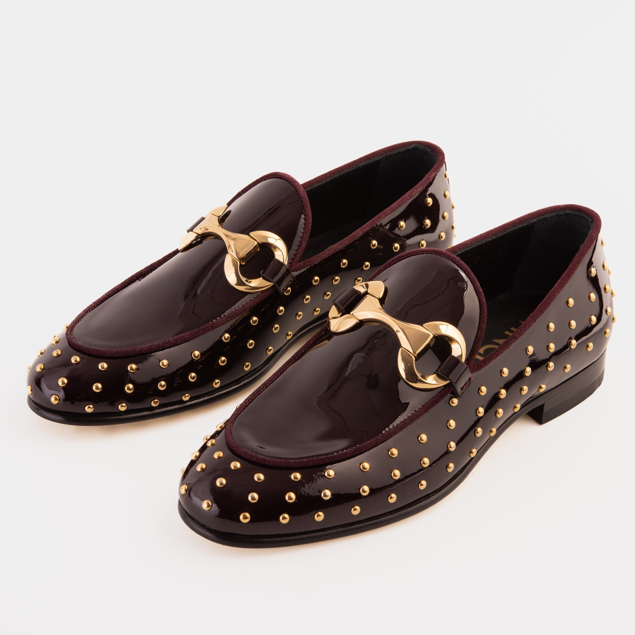 The Jupiter  Shoe Burgundy Spike Leather  Bit Dress Loafer Limited Edition Shoe - Vinci Leather
