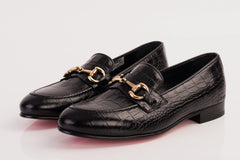 The Monaco Black Leather Shoe Bit Loafer - Vinci Leather