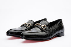 The Monaco Black Leather Shoe Bit Loafer - Vinci Leather