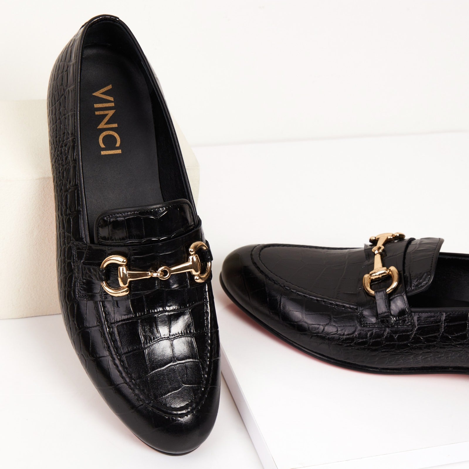 The Monaco Black Leather Shoe Bit Loafer - Vinci Leather