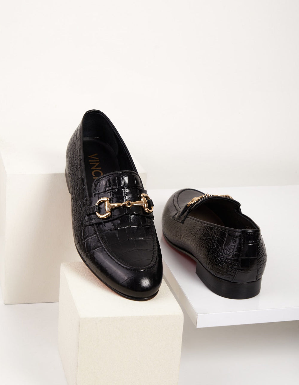 The Monaco Black Leather Shoe Bit Loafer - Vinci Leather