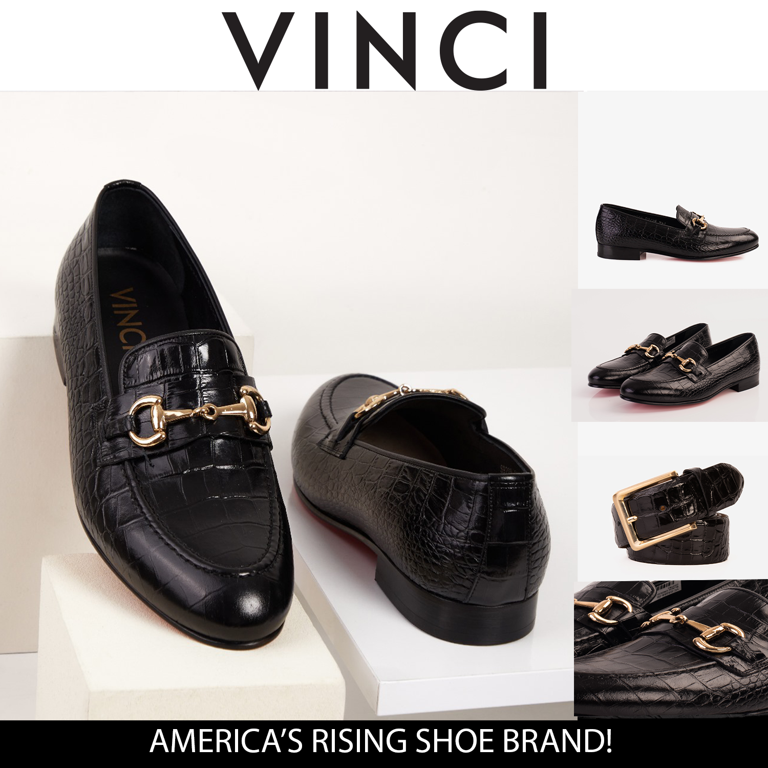 The Monaco Black Leather Shoe Bit Loafer - Vinci Leather
