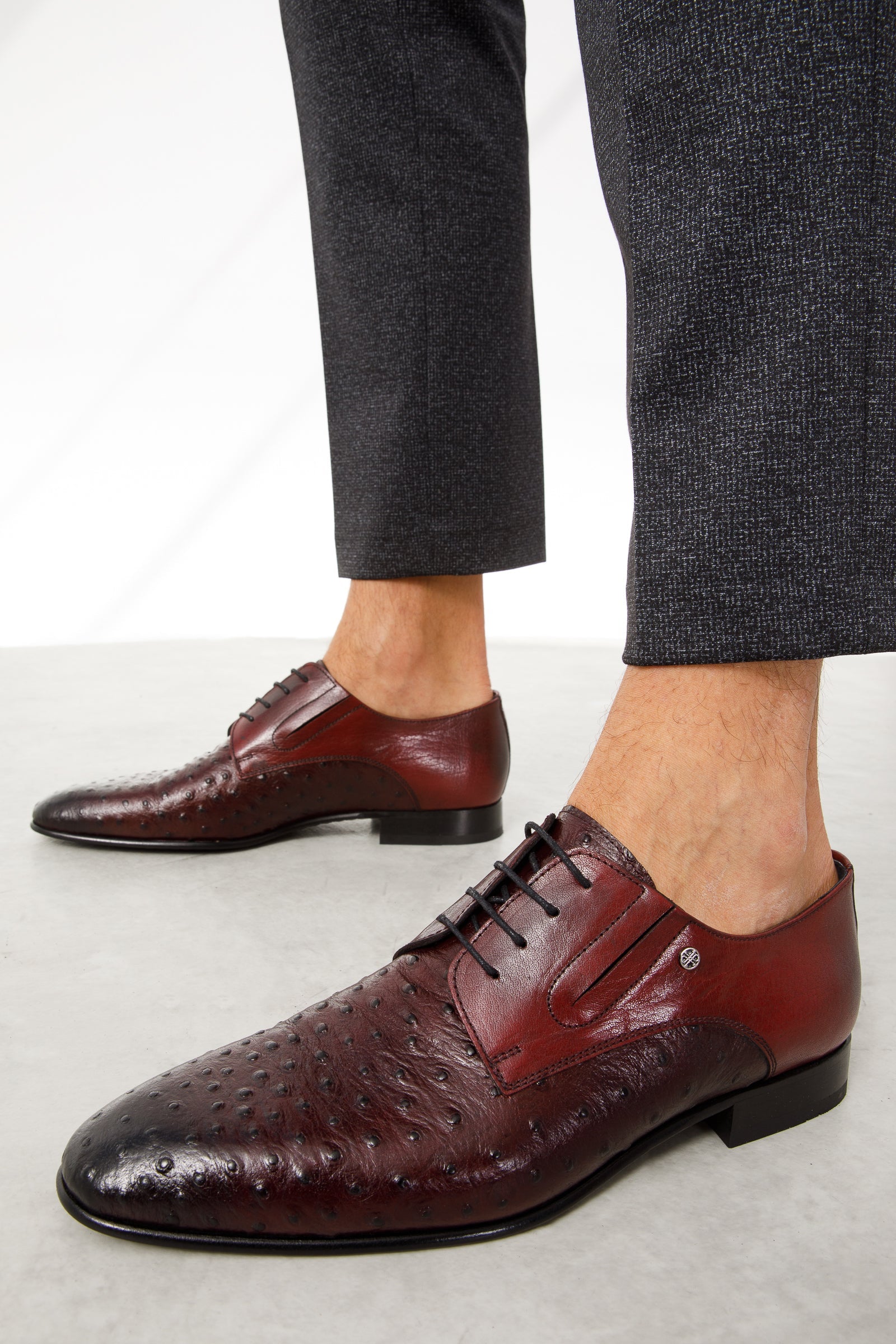The Porto Alegre Burgundy Leather Derby Shoe - Vinci Leather