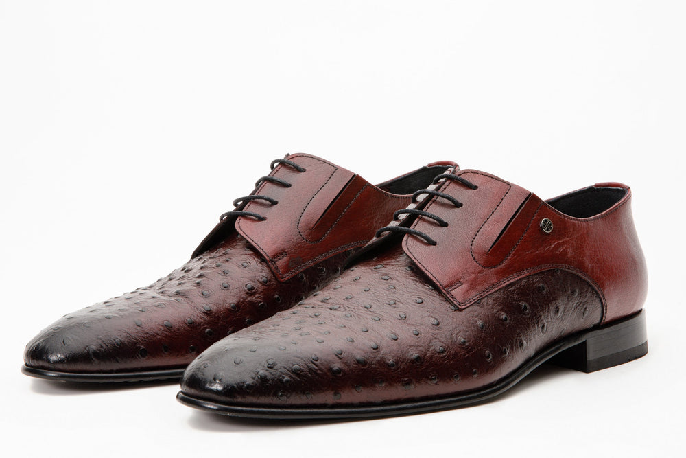 The Porto Alegre Burgundy Leather Derby Shoe - Vinci Leather