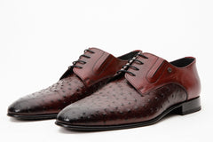 The Porto Alegre Burgundy Leather Derby Shoe - Vinci Leather