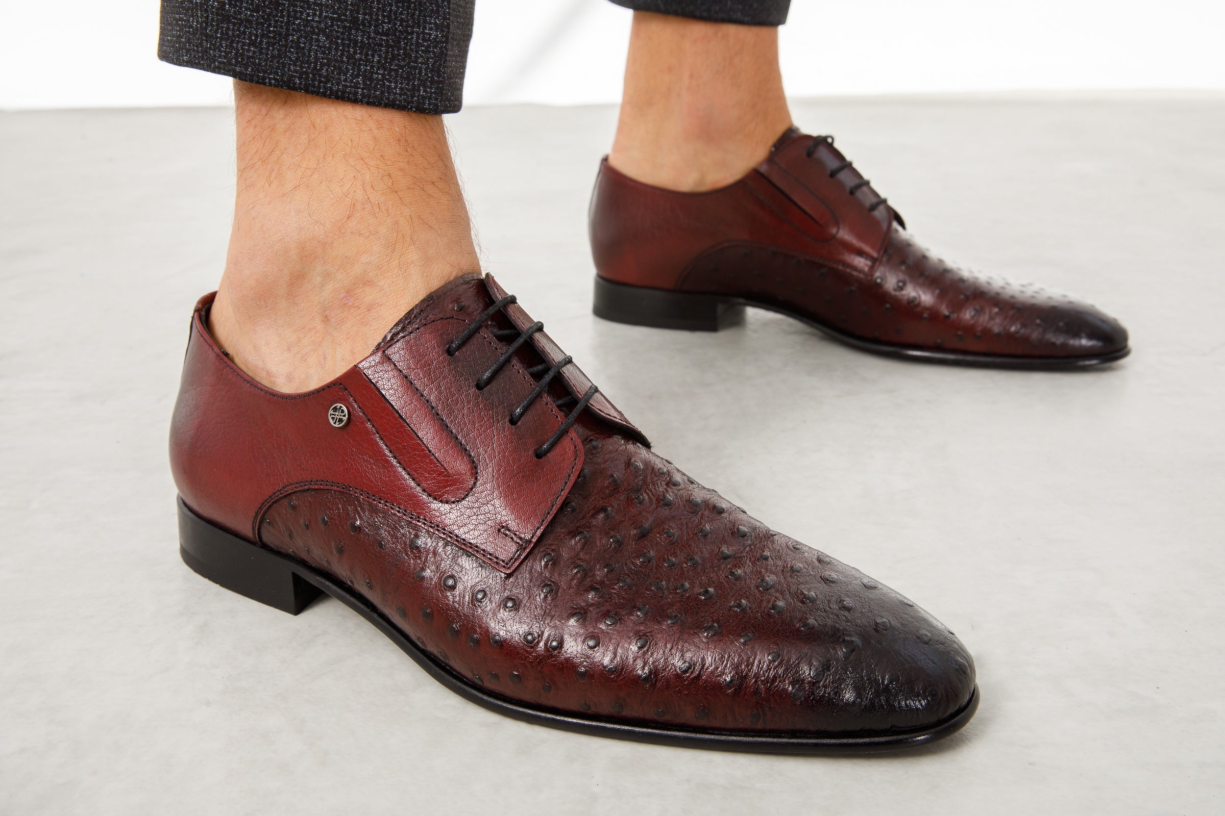 The Porto Alegre Burgundy Leather Derby Shoe - Vinci Leather
