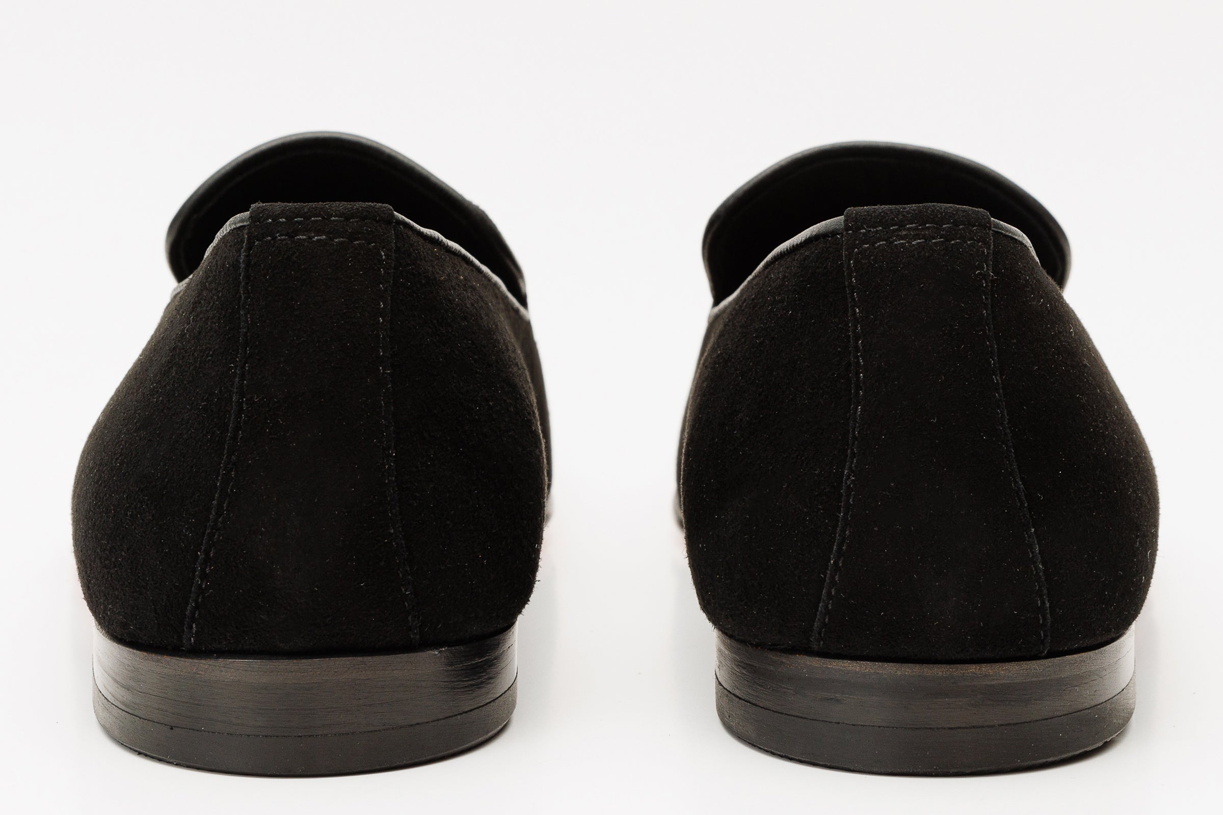 The Lazio Shoe Black Suede Slip-on Loafer Shoe - Vinci Leather