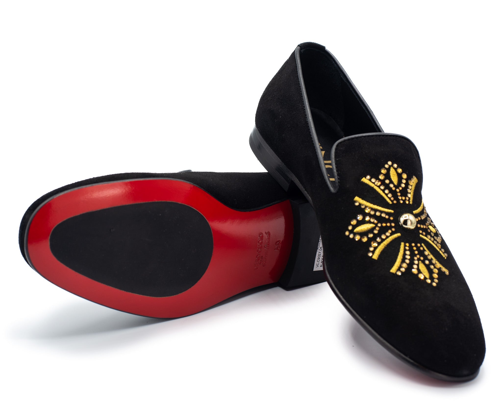 The Lazio Shoe Black Suede Slip-on Loafer Shoe - Vinci Leather