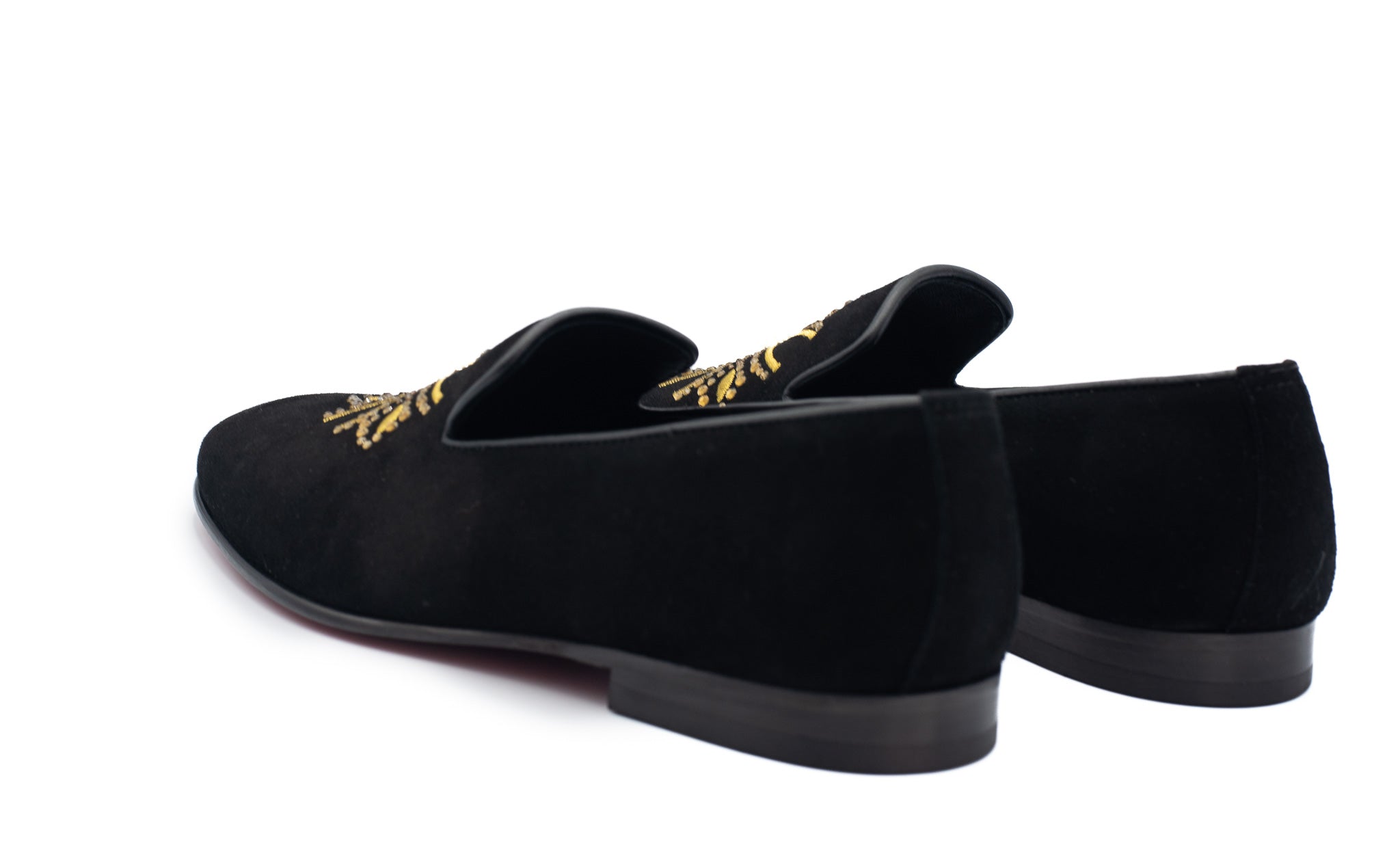 The Lazio Shoe Black Suede Slip-on Loafer Shoe - Vinci Leather