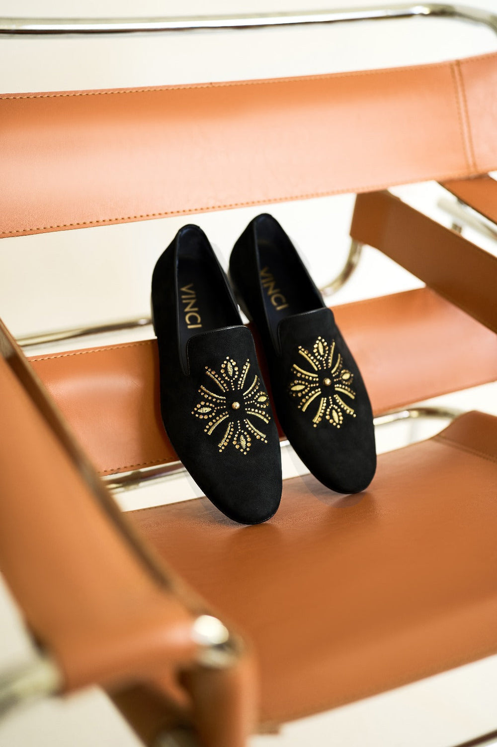 The Lazio Shoe Black Suede Slip-on Loafer Shoe - Vinci Leather