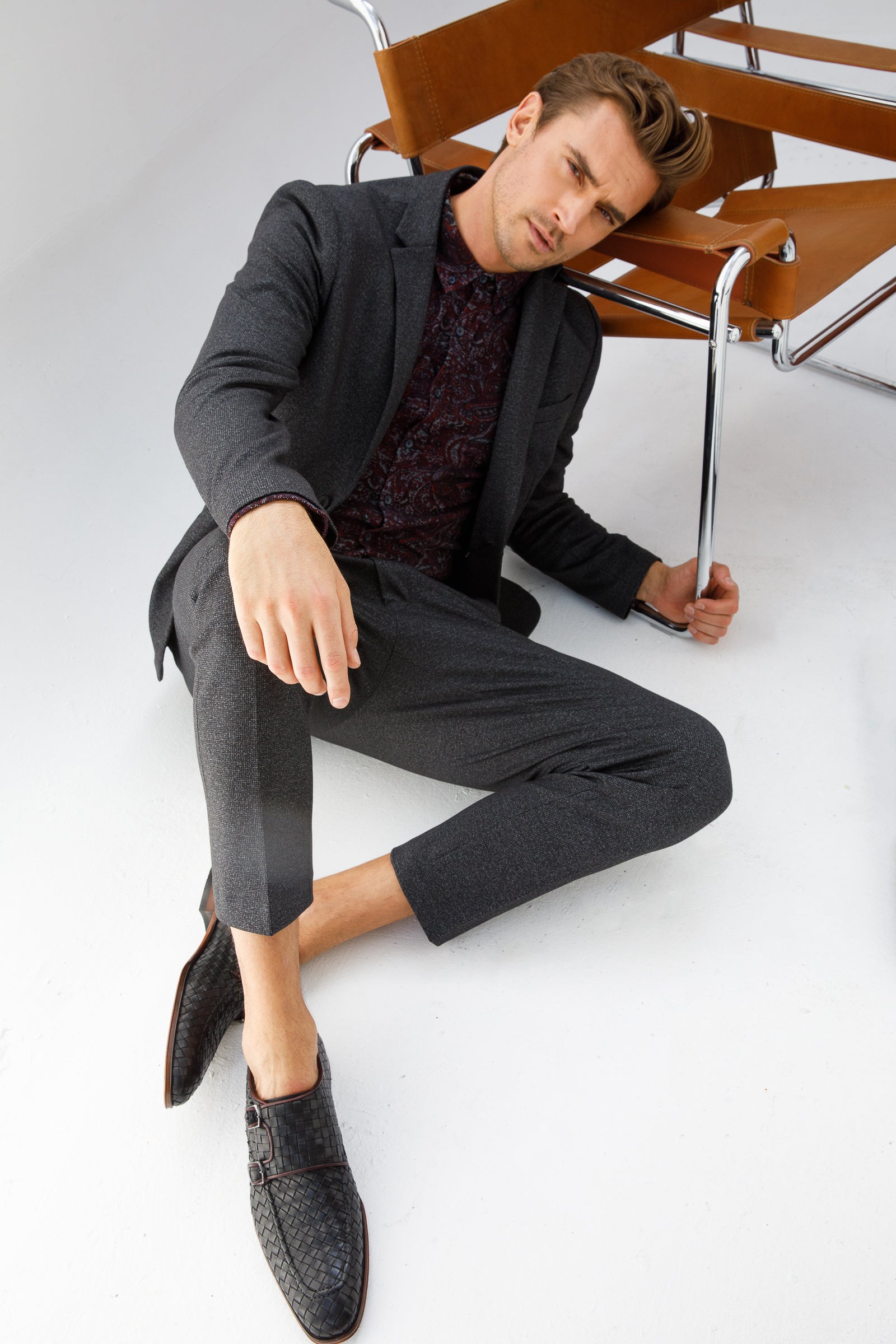 The Turan Black Woven Double Monk Strap Dress Shoe - Vinci Leather