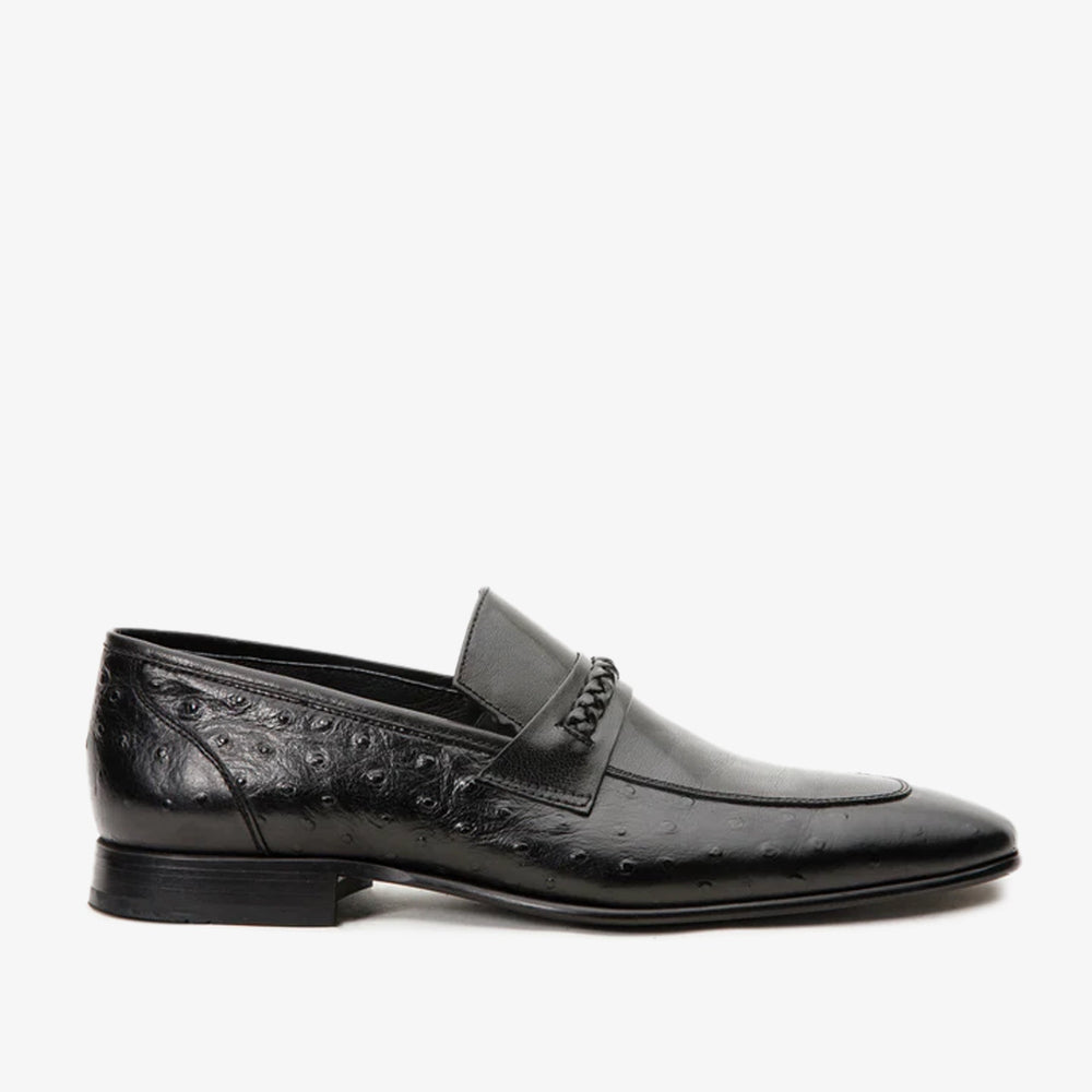 The Johannesburg Black Leather Dress Loafer  Shoe - Vinci Leather