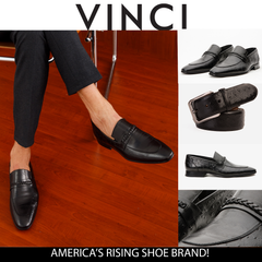 The Johannesburg Black Leather Dress Loafer  Shoe - Vinci Leather