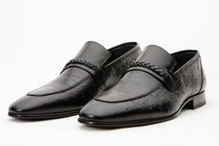 The Johannesburg Black Leather Dress Loafer  Shoe - Vinci Leather