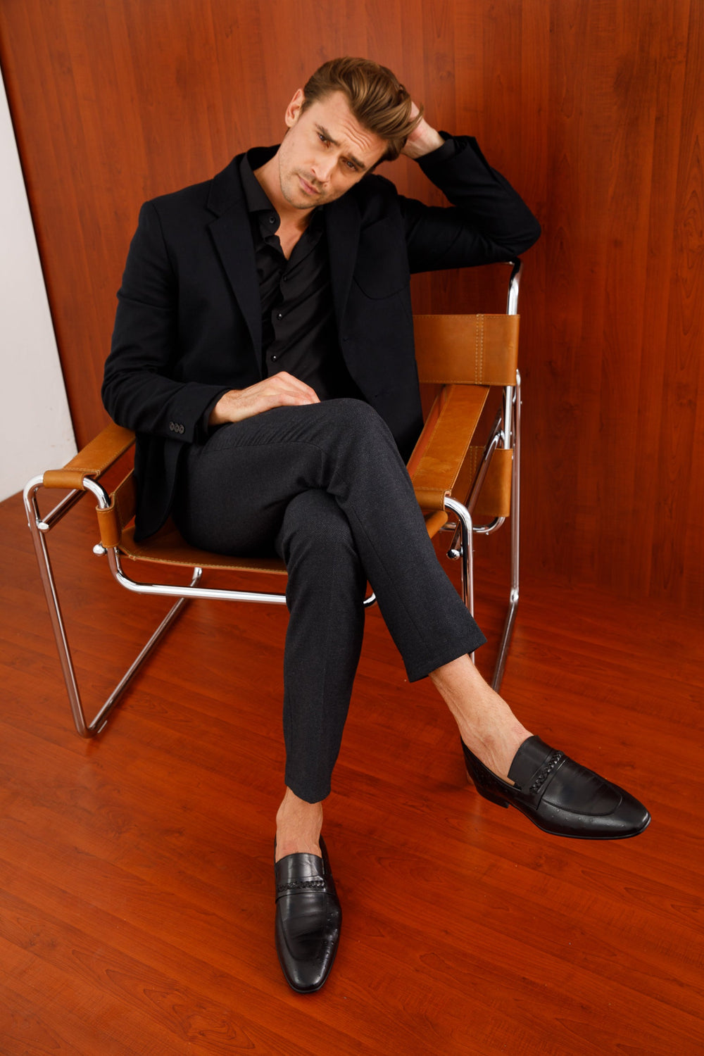 The Johannesburg Black Leather Dress Loafer  Shoe - Vinci Leather
