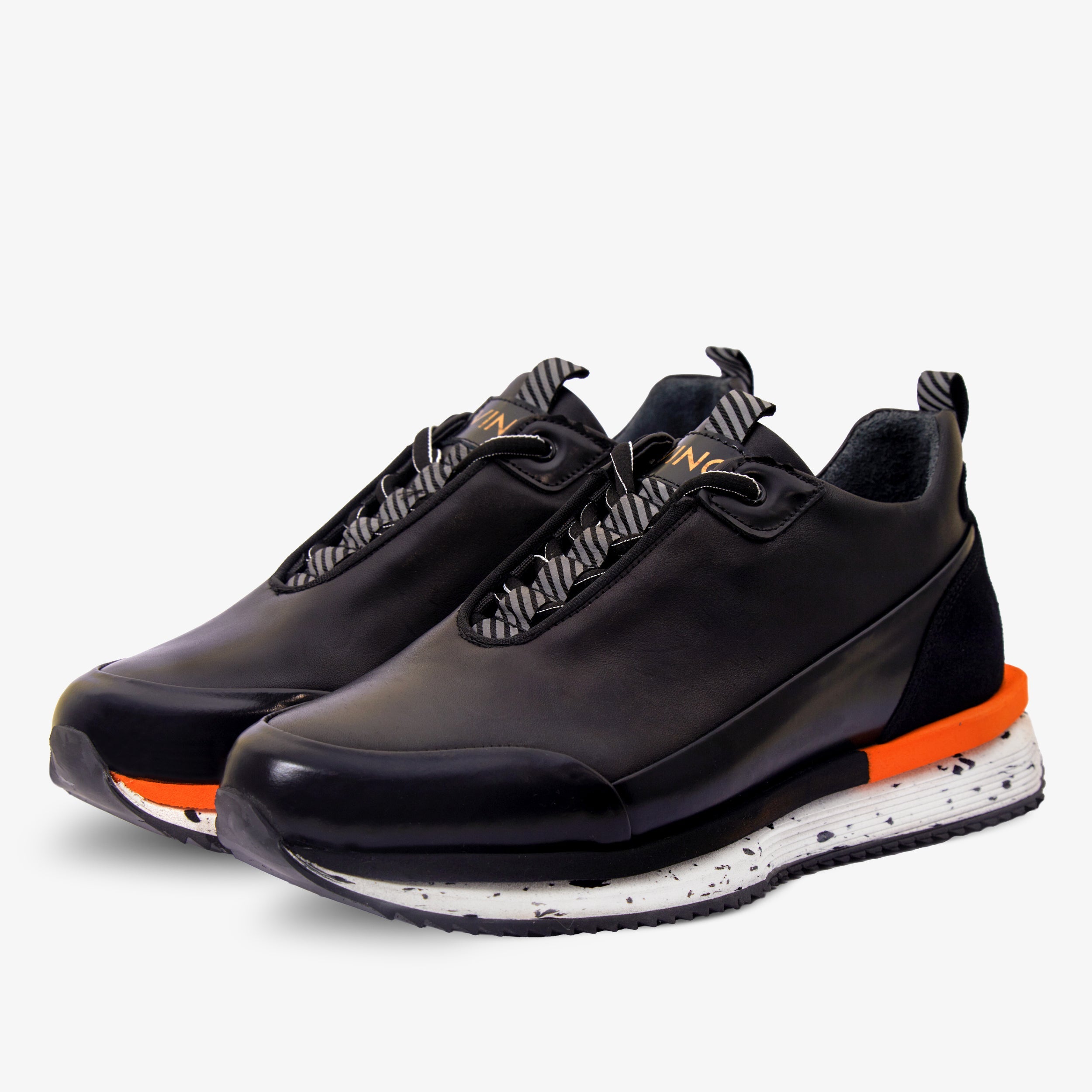 The Milford  Black  Leather Sneaker - Vinci Leather