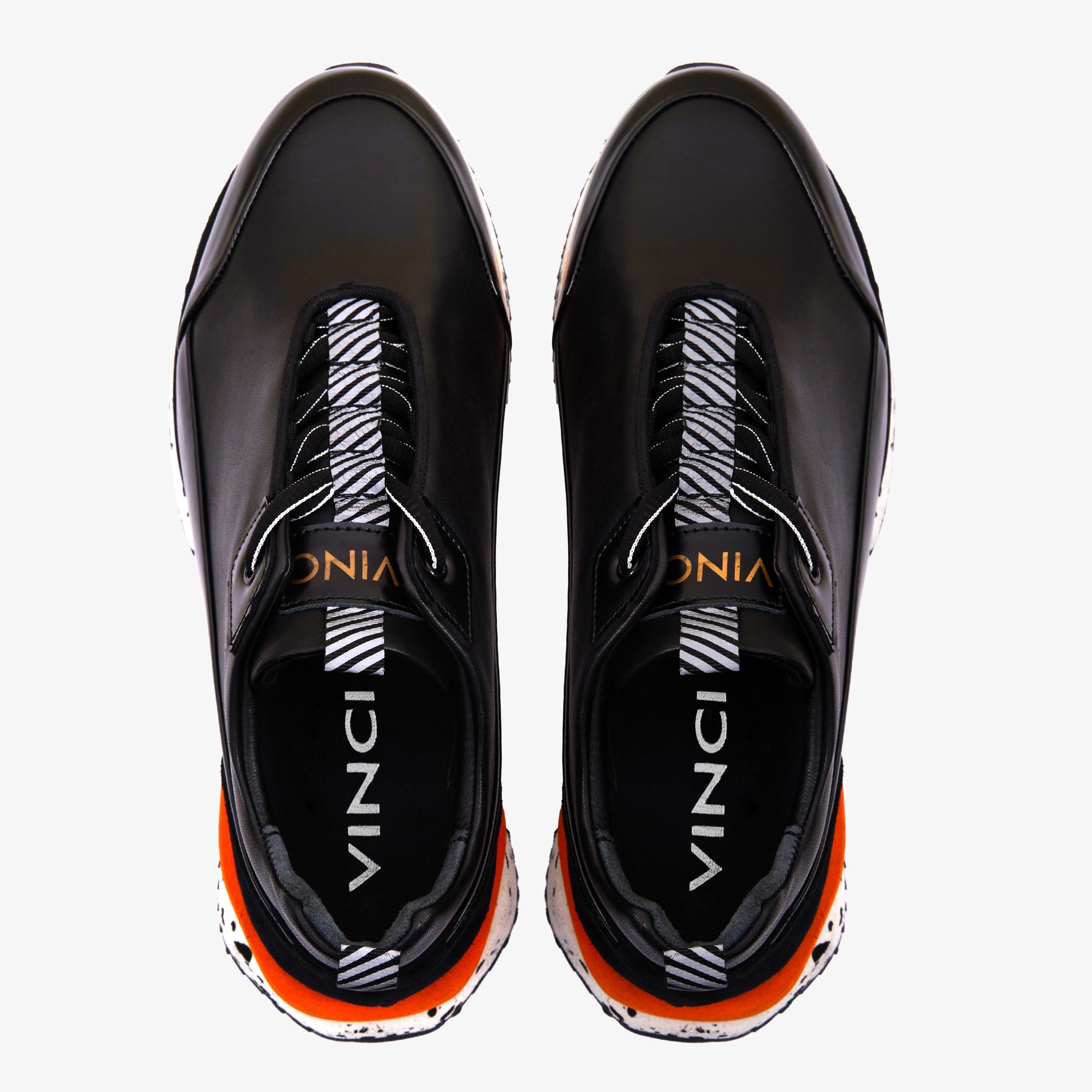 The Milford  Black  Leather Sneaker - Vinci Leather