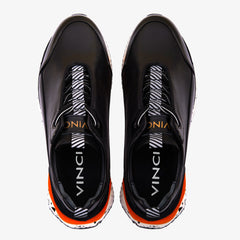 The Milford  Black  Leather Sneaker - Vinci Leather