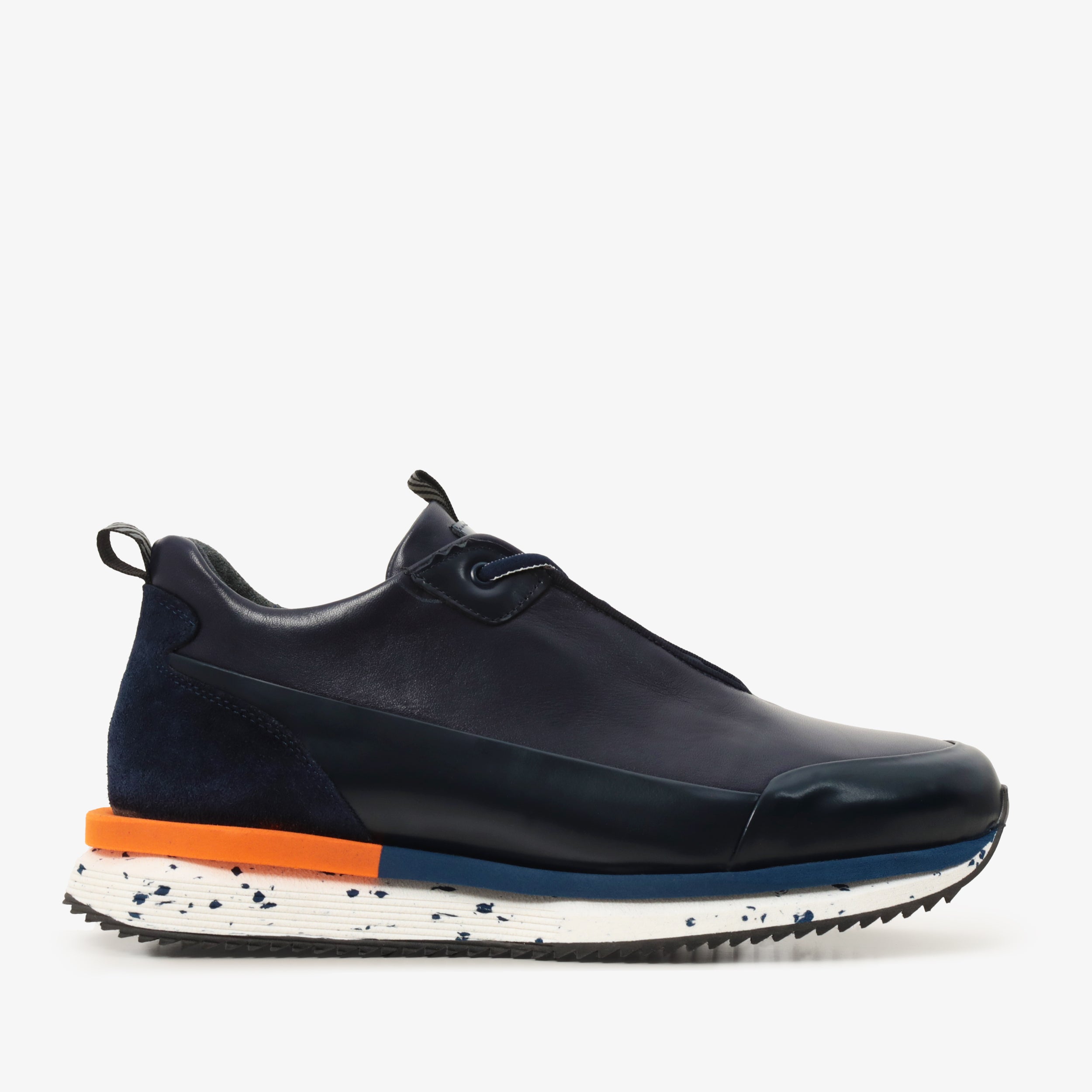 The Milford Navy Blue  Leather Sneaker - Vinci Leather