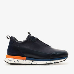 The Milford Navy Blue  Leather Sneaker - Vinci Leather