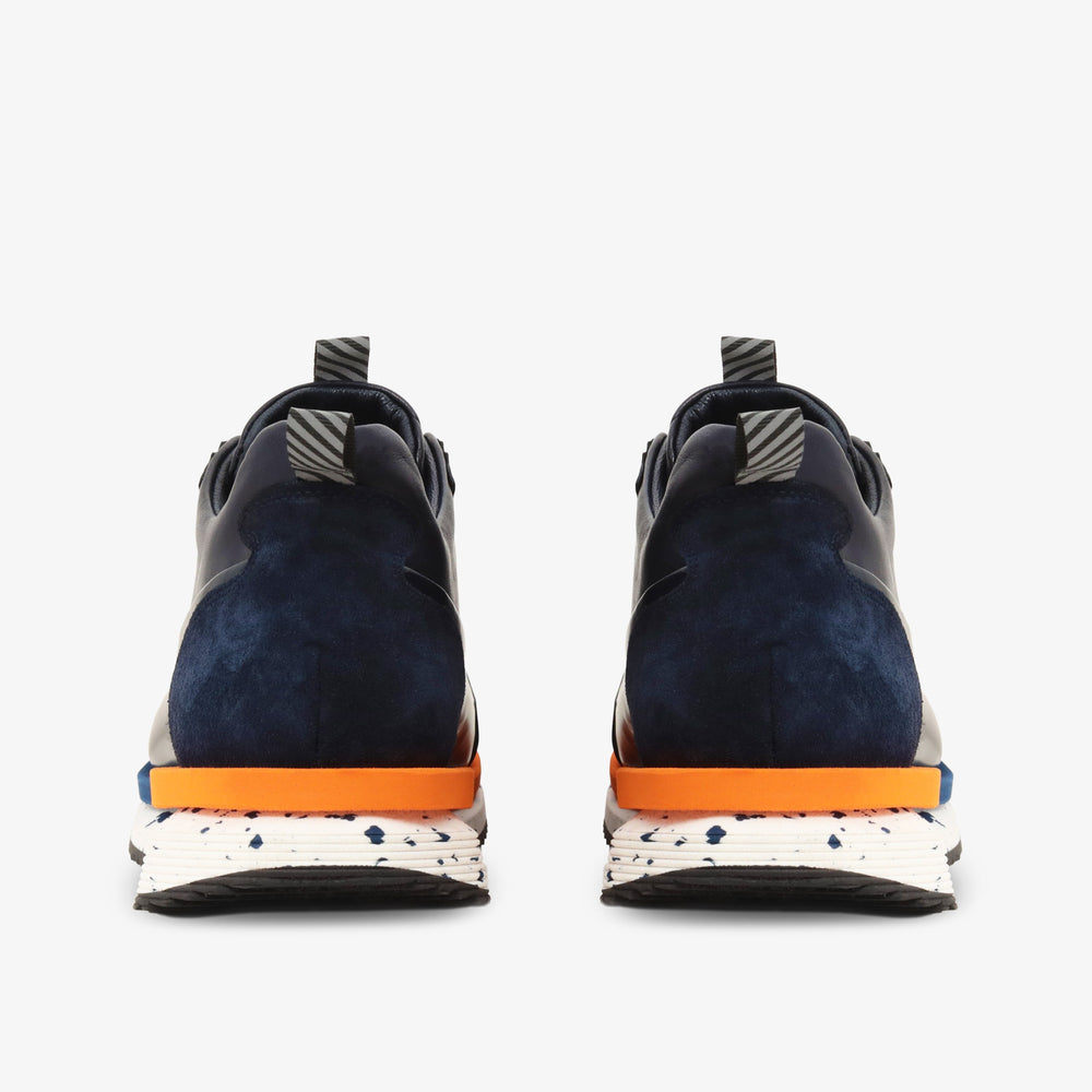 The Milford Navy Blue  Leather Sneaker - Vinci Leather