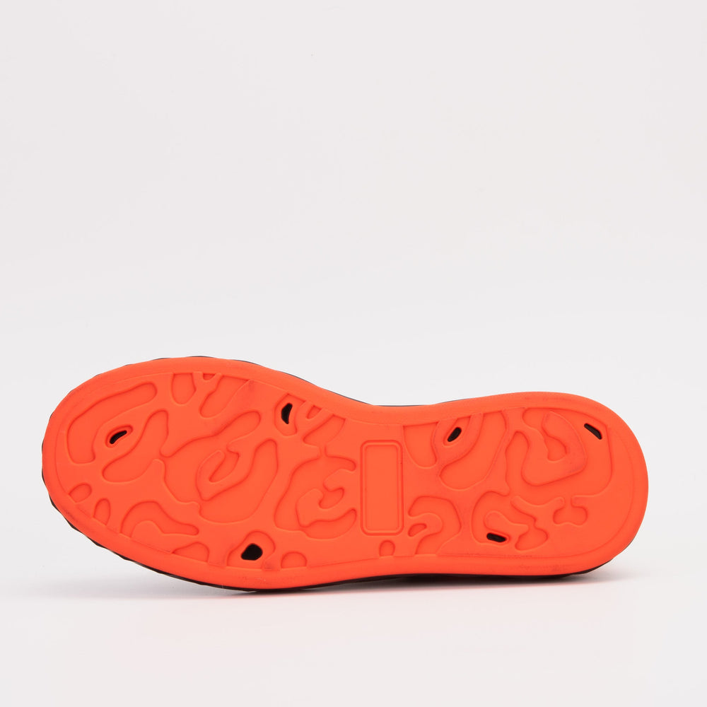 The Linq  Black Orange Leather Sneaker - Vinci Leather