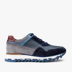 The Hoskova Navy Blue Leather Sneaker - Vinci Leather
