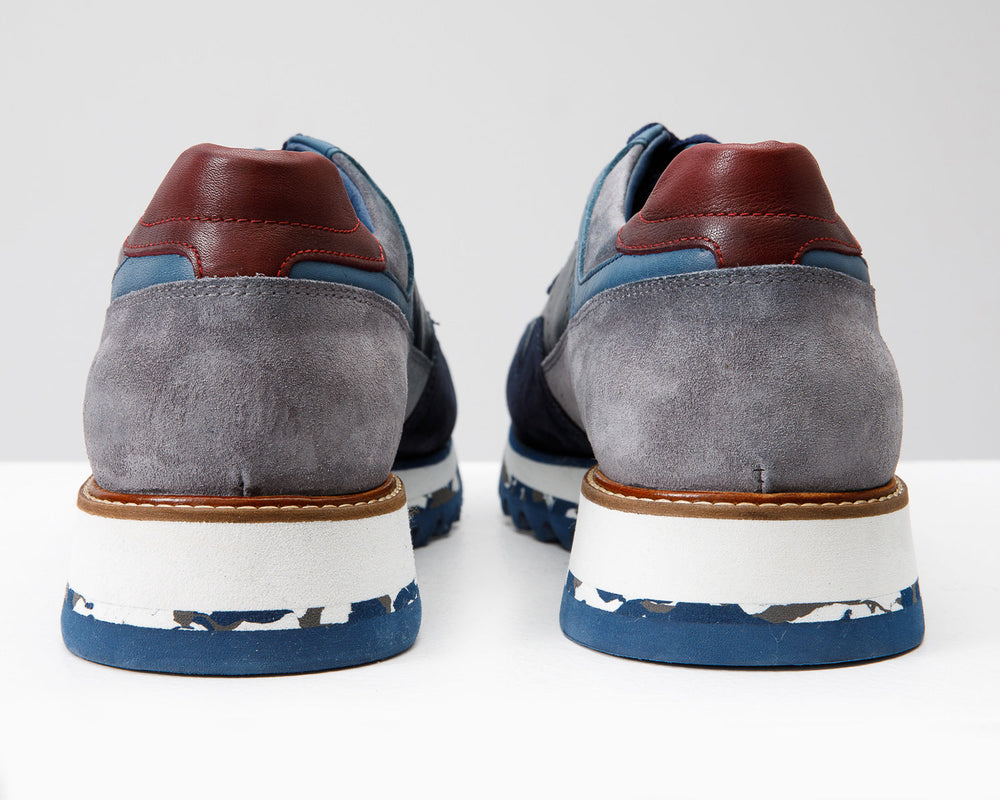 The Hoskova Navy Blue Leather Sneaker - Vinci Leather
