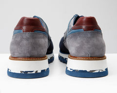 The Hoskova Navy Blue Leather Sneaker - Vinci Leather
