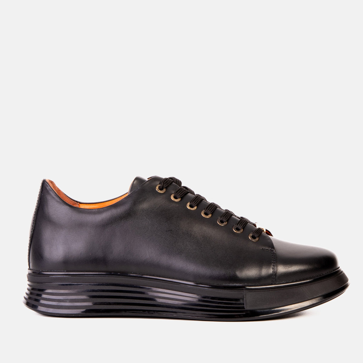 The Peklin Black Leather Sneaker - Vinci Leather